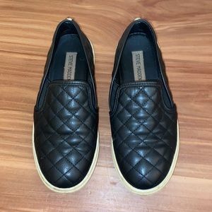 Steve Madden Black Slip Ons